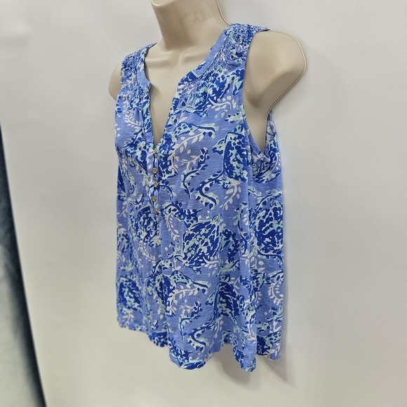 Lilly Pulitzer Blue and White Printed Tunic Top - Picture 3 of 11